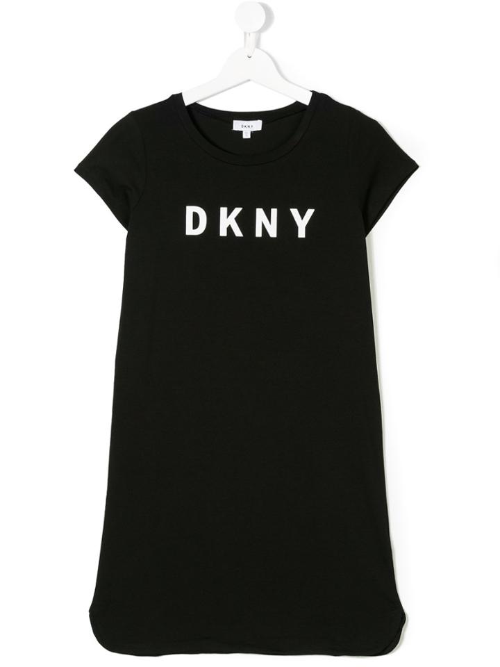 Dkny Kids Printed Logo Dress - Black