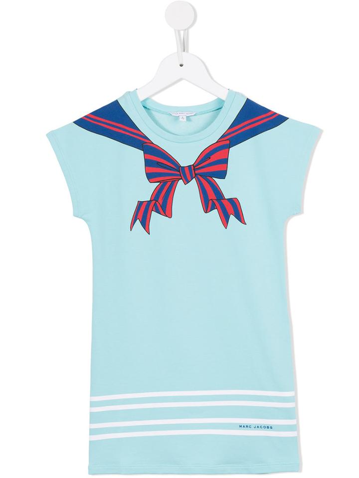 Little Marc Jacobs - Bow Print T-shirt Dress - Kids - Cotton/spandex/elastane/viscose - 8 Yrs, Blue