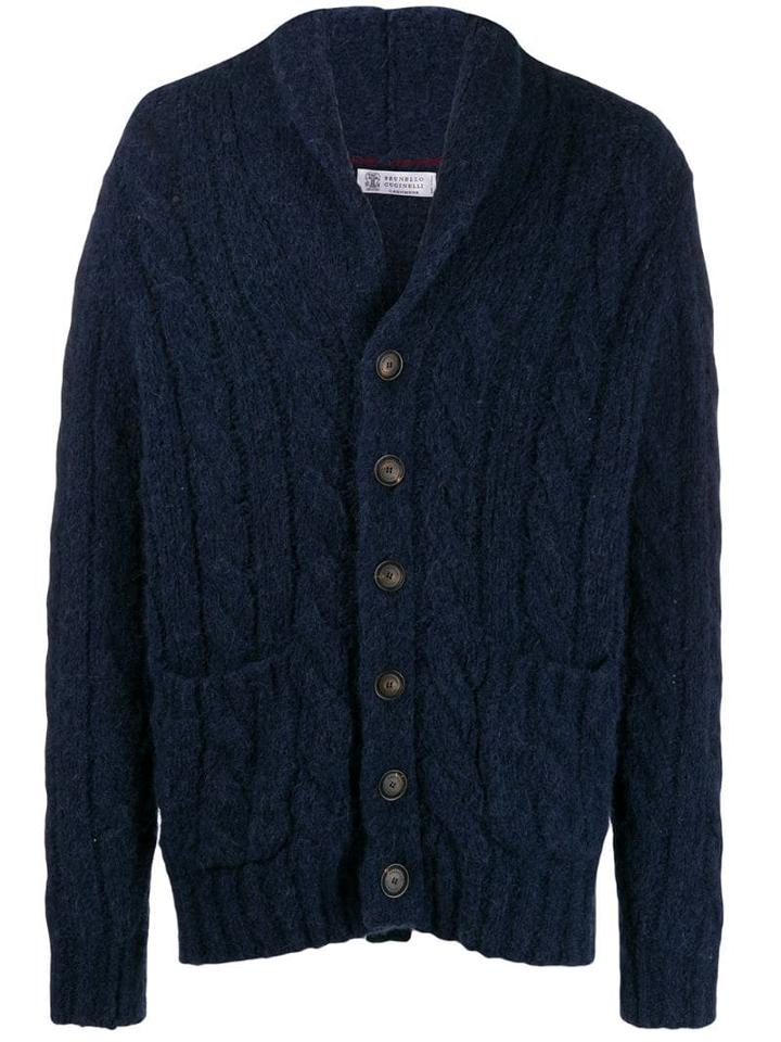 Brunello Cucinelli Cable-knit Cardigan - Blue