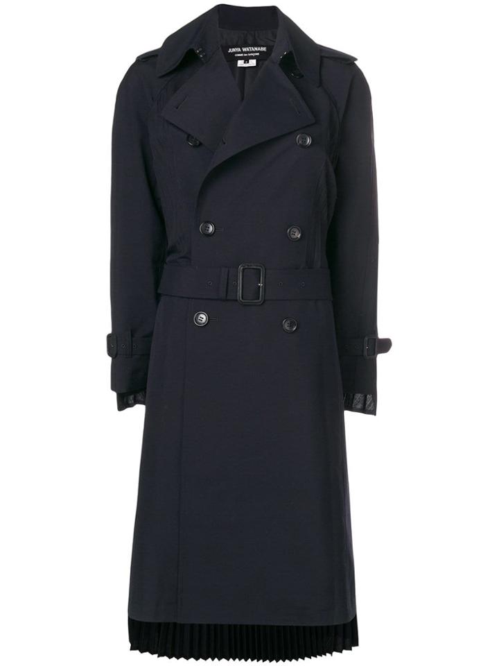 Junya Watanabe Pleated Back Trench Coat - Blue