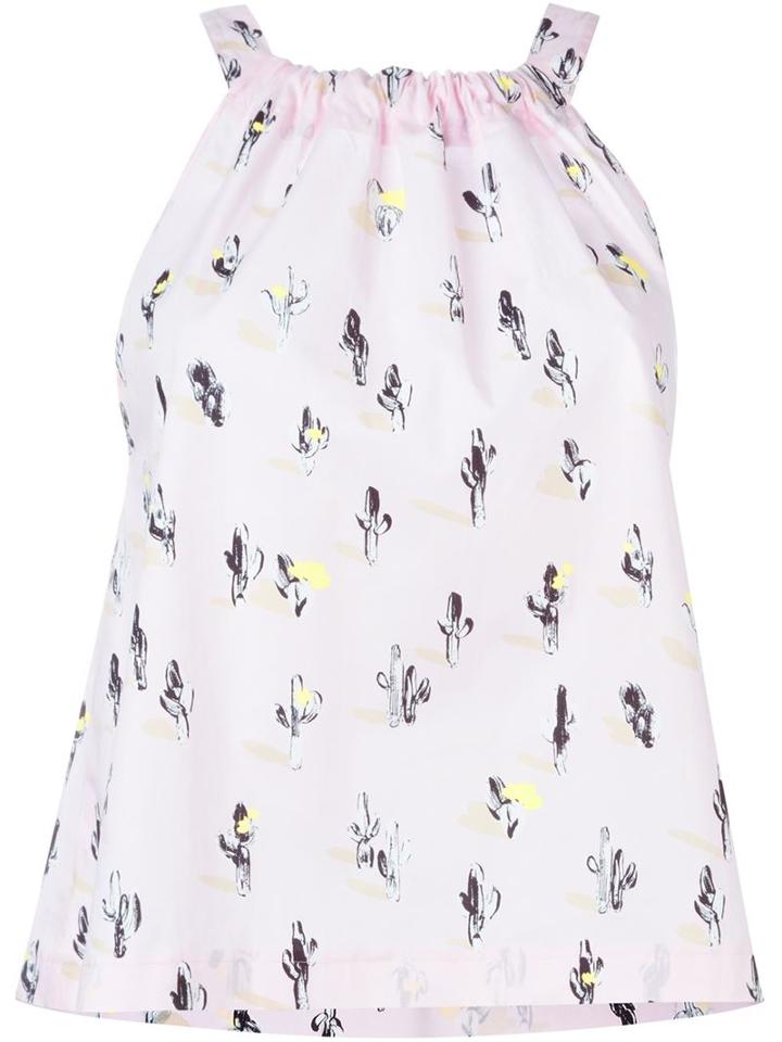 Kenzo Cartoon Cactus Tank Top, Women's, Size: 42, Pink/purple, Cotton/spandex/elastane
