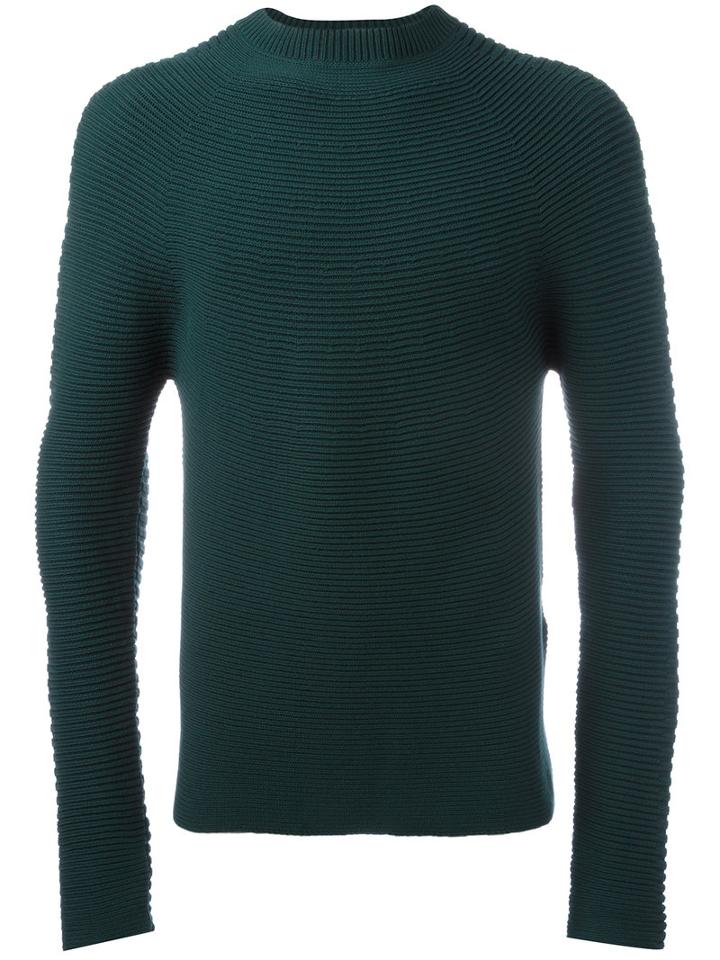 Kenzo Horizontal Ribbed Jumper, Men's, Size: Medium, Green, Cotton/polyamide