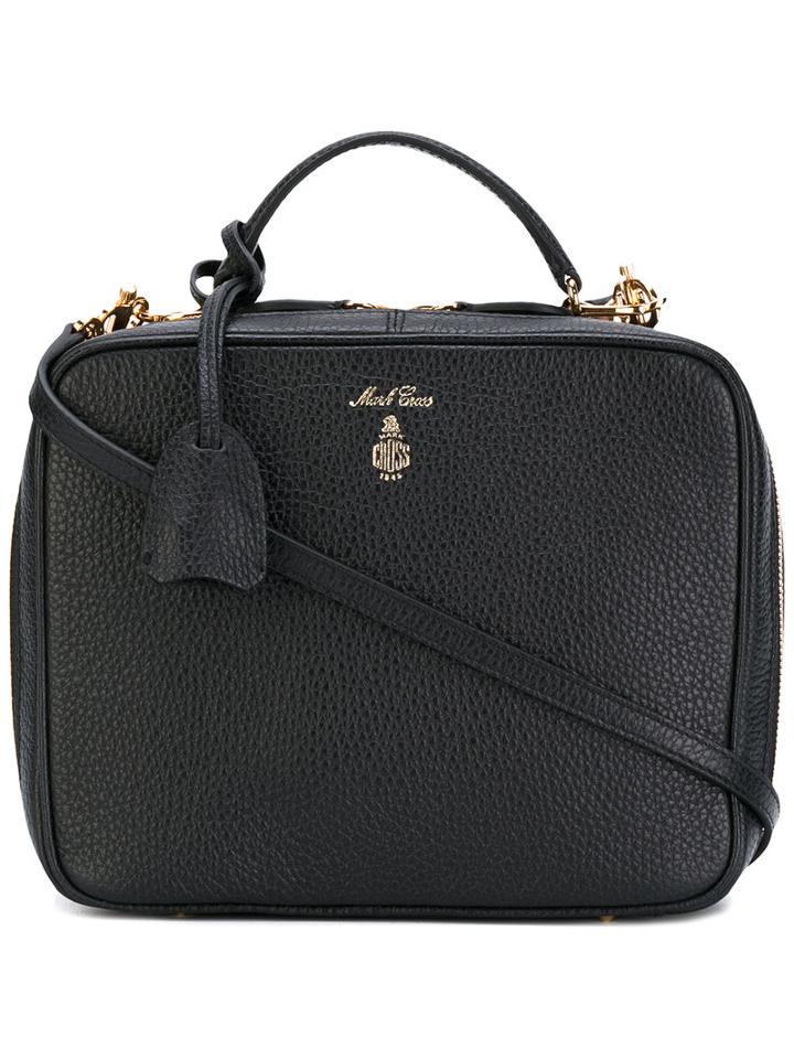 Mark Cross - Printed Logo Box Tote - Women - Calf Leather - One Size, Black, Calf Leather