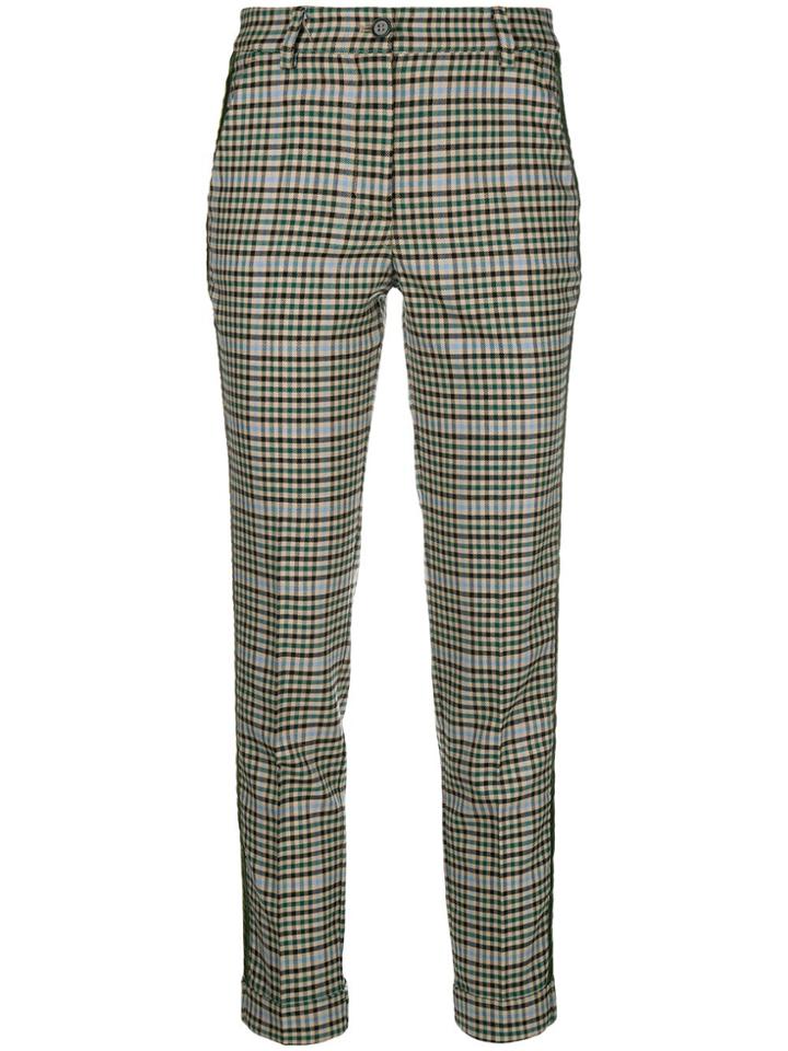P.a.r.o.s.h. Checked Cigarette Trousers - Brown