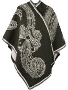 Alexander Mcqueen Paisley Print Cardi-coat, Women's, Green, Wool/cashmere