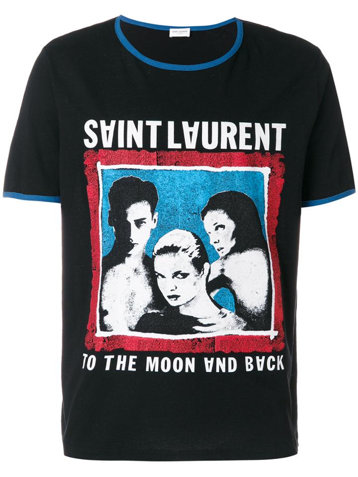 Saint Laurent 'to The Moon And Back' Ringer Shirt - Black