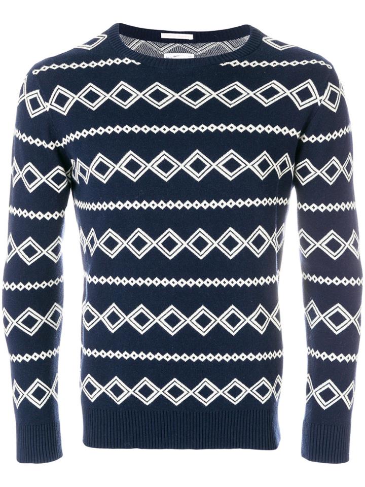 Gant Rugger Diamond Intarsia Jumper - Blue
