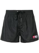Diesel Side Logo Patch Swim Shorts - Black