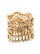 Aurelie Bidermann Vintage Lace Ring, Women's, Size: 50.6, Metallic, Gold Plated Brass