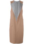 Tagliatore Sleeveless Mid Coat, Women's, Size: 40, Nude/neutrals, Camel Hair/virgin Wool/cupro
