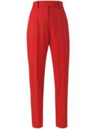 Racil - High Waisted Striped Trousers - Women - Polyester/triacetate/viscose/wool - 34, Red, Polyester/triacetate/viscose/wool