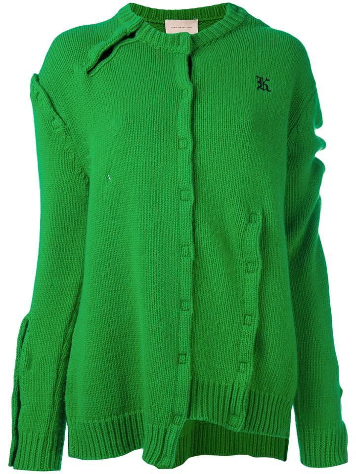 Christopher Kane Asymmetric Knitted Pullover - Green