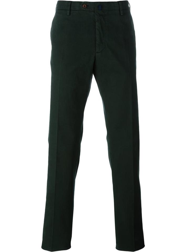 Incotex Classic Chinos, Men's, Size: 48, Green, Cotton/spandex/elastane