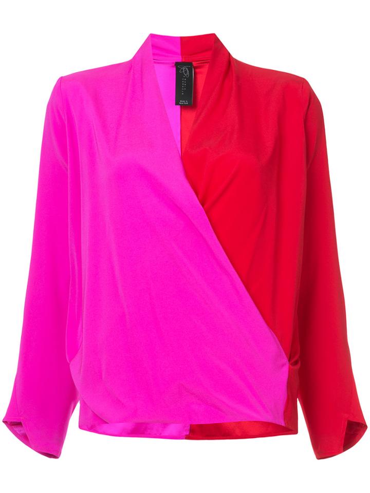 Zero + Maria Cornejo Two-tone Blouse - Red