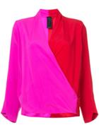 Zero + Maria Cornejo Two-tone Blouse - Red
