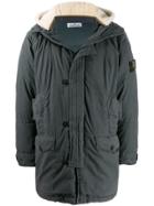 Stone Island Layered-hood Down Coat - Grey