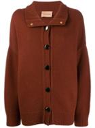 Yves Salomon High Neck Cardigan - Orange