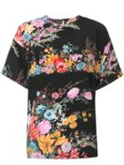 No21 - Printed Floral T-shirt - Women - Silk - 42, Black, Silk