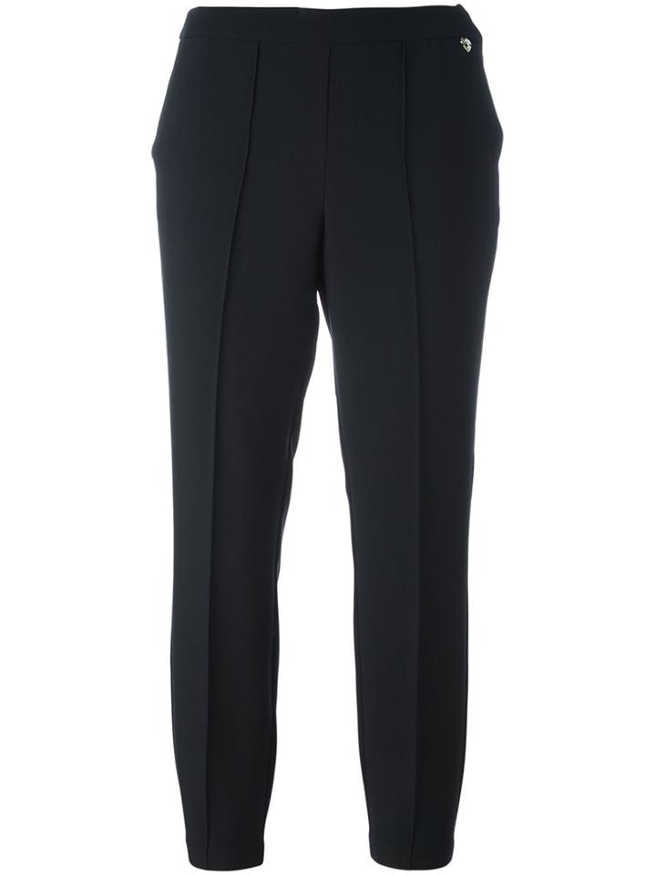 Twin-set Cropped Trousers, Women's, Size: Small, Black, Polyester/spandex/elastane/viscose