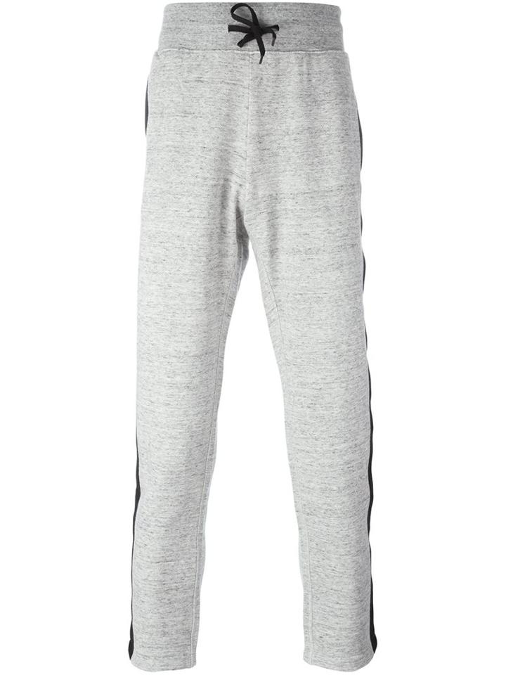 Marc Jacobs Stripe Appliqué Track Pants, Men's, Size: Large, Grey, Cotton