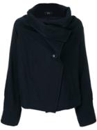 Y's Side Buttoned Draped Jacket - Blue