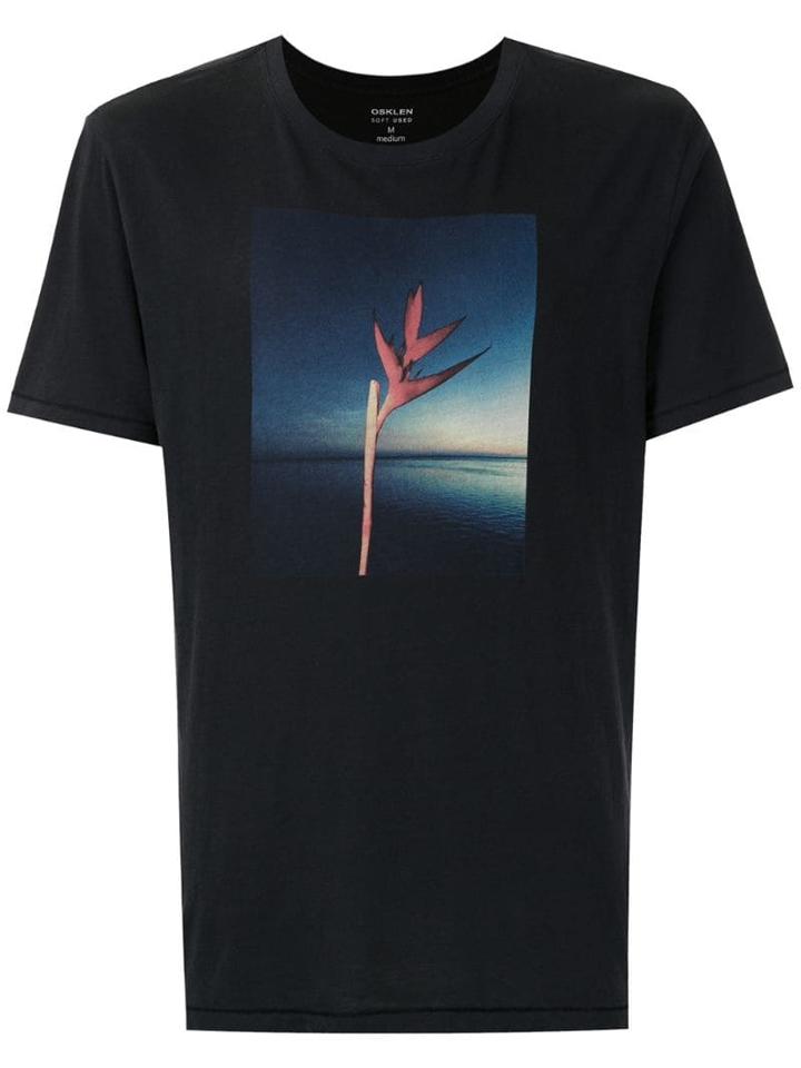 Osklen Soft Used Strelitzia Print T-shirt - Black