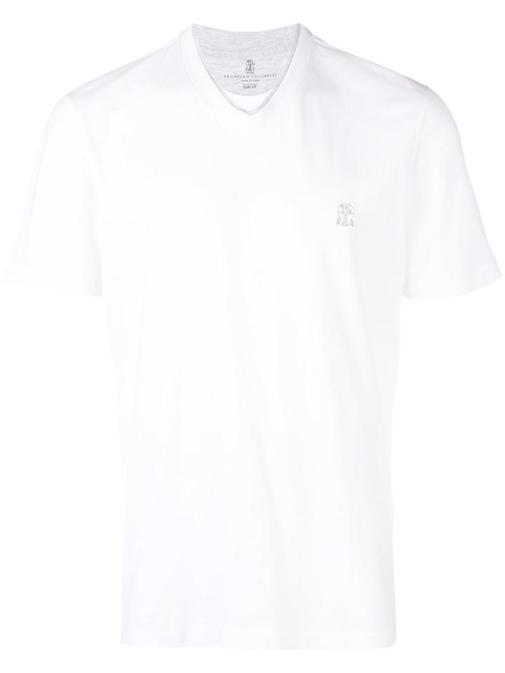 Brunello Cucinelli Layered Effect Neckline T-shirt - White