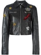 Dolce & Gabbana Embellished Cropped Leather Jacket