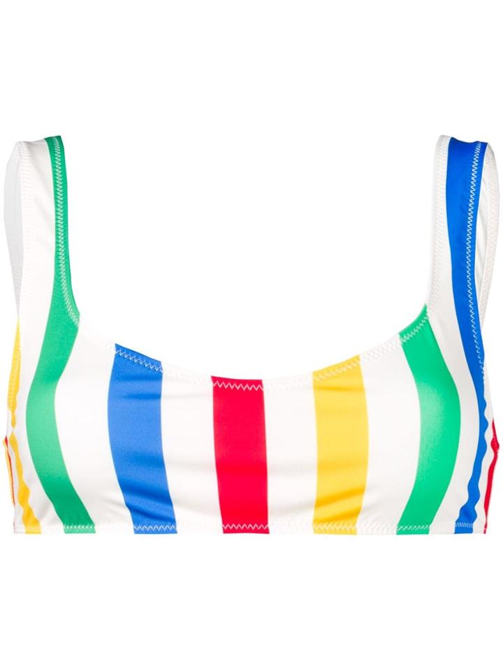 Solid & Striped Elle Striped Bikini Top - White