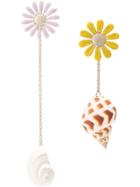 Missoni Ssymmetrical Flower And Shell Earrings - Multicolour