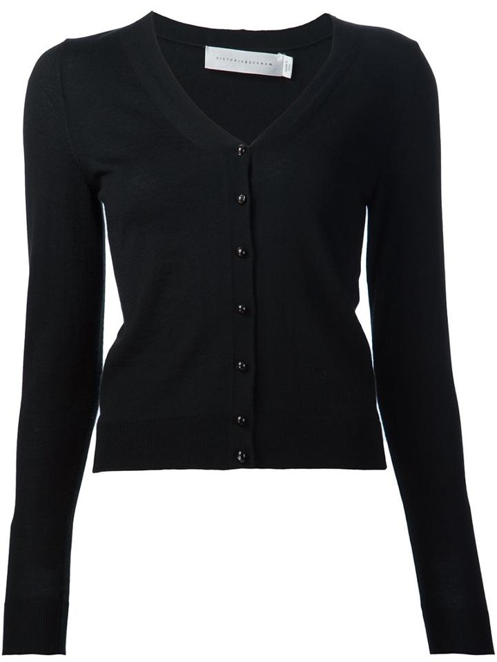 Victoria Beckham V-neck Cardigan, Women's, Size: 2, Black, Cashmere