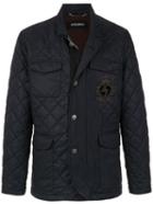 Dolce & Gabbana Embroidered Logo Quilted Jacket - Blue