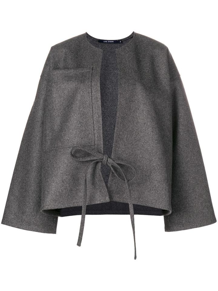 Sofie D'hoore Tie Front Woolen Jacket - Grey