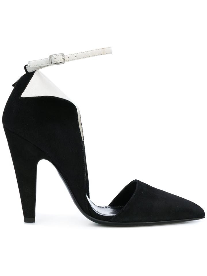 Calvin Klein 205w39nyc Contrast Ankle Strap Pumps - Black