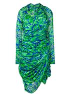 Preen By Thornton Bregazzi Asymmetric Draped Dress - Green