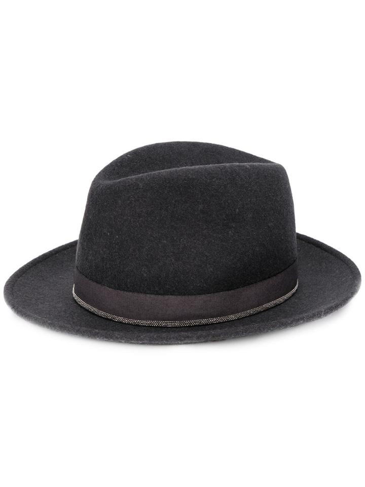 Fabiana Filippi Classic Fedora Hat - Black