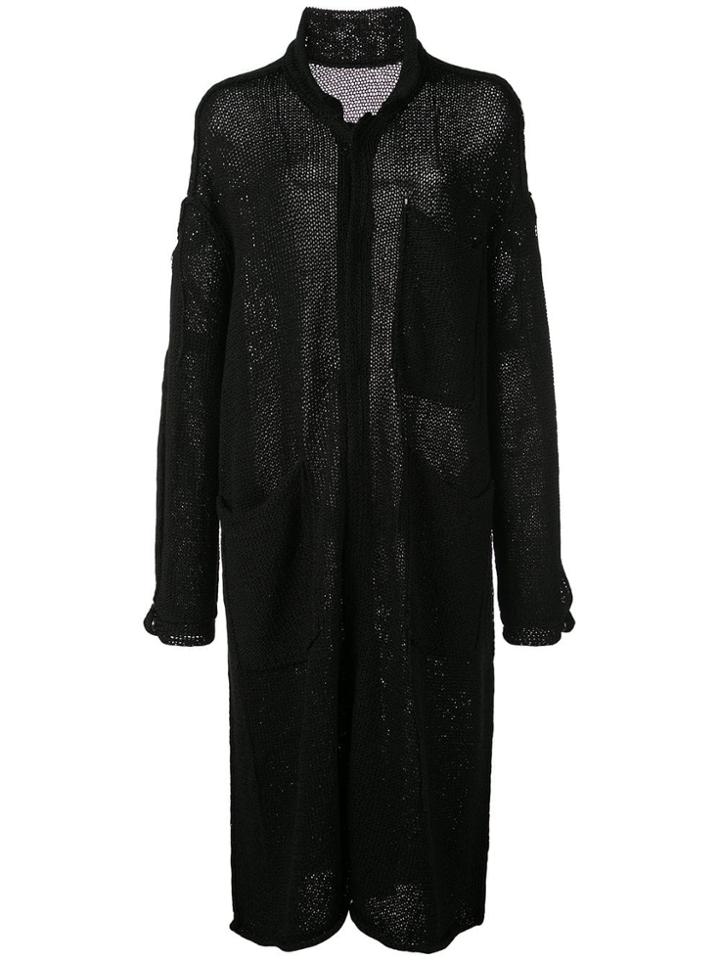 Yohji Yamamoto Denim Knit Cardigan Coat - Black