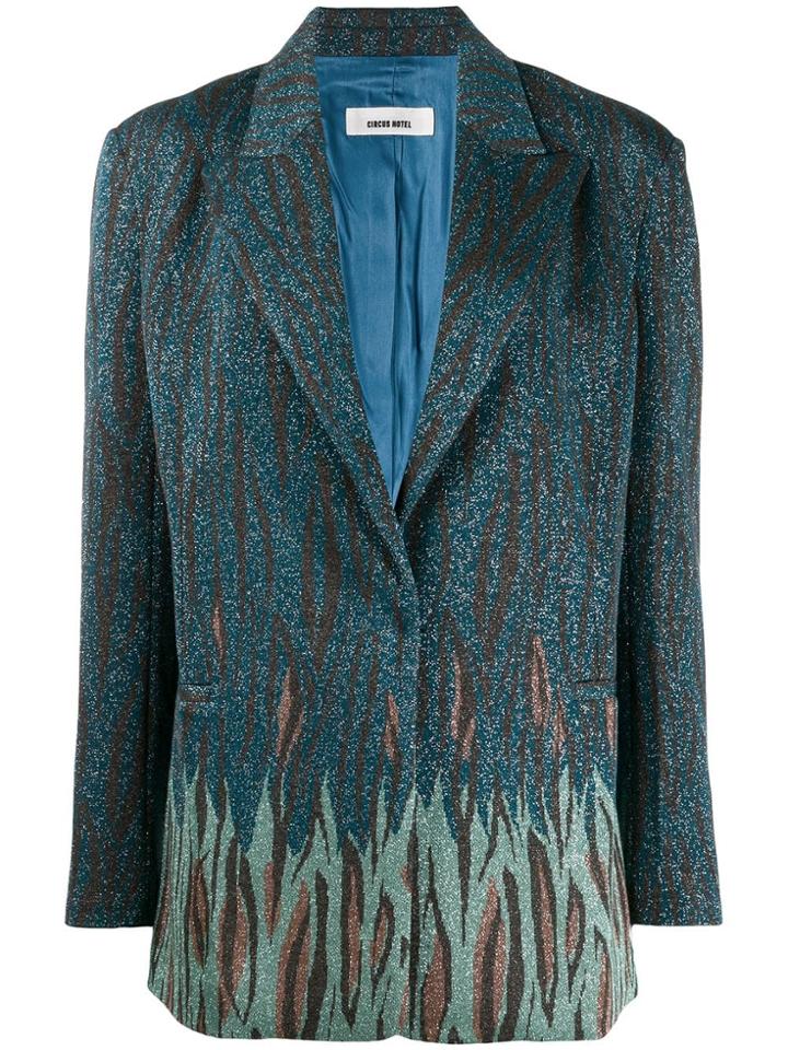 Circus Hotel Oversized Metallic Blazer - Blue