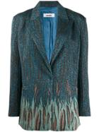 Circus Hotel Oversized Metallic Blazer - Blue