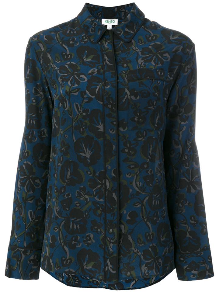 Kenzo Floral Leaf Shirt - Blue