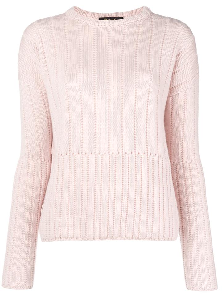 Loro Piana Crew Neck Jumper - Pink & Purple