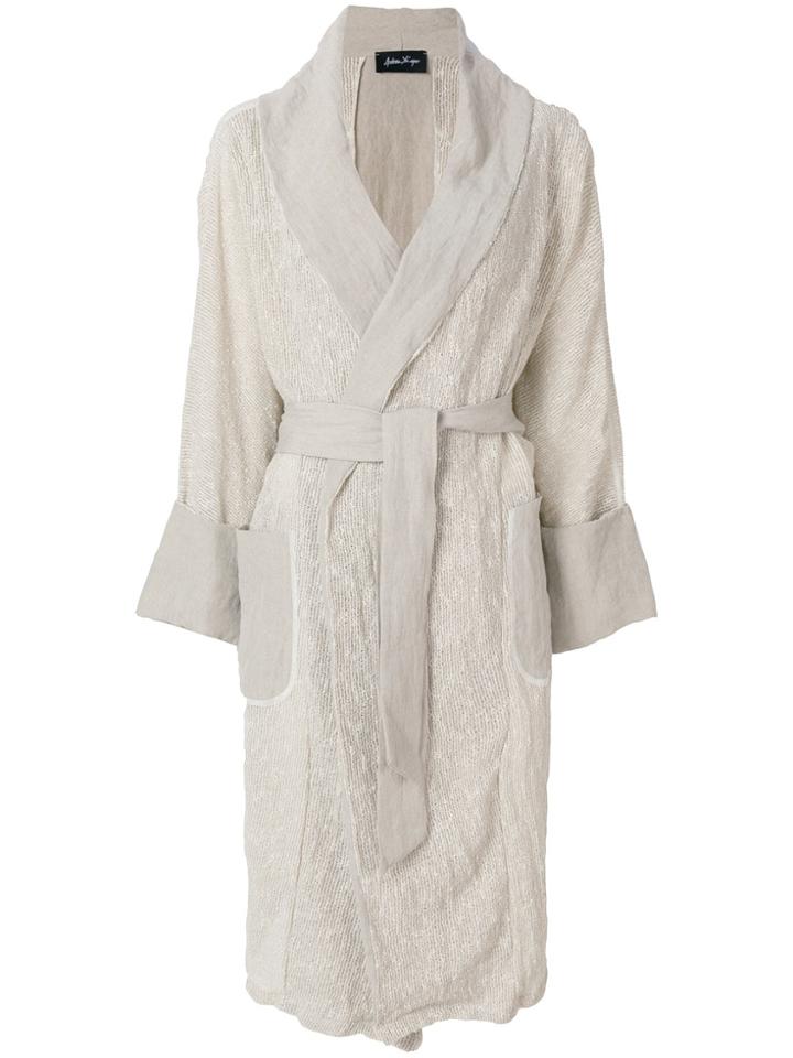 Andrea Ya'aqov Wrap Around Coat - Nude & Neutrals