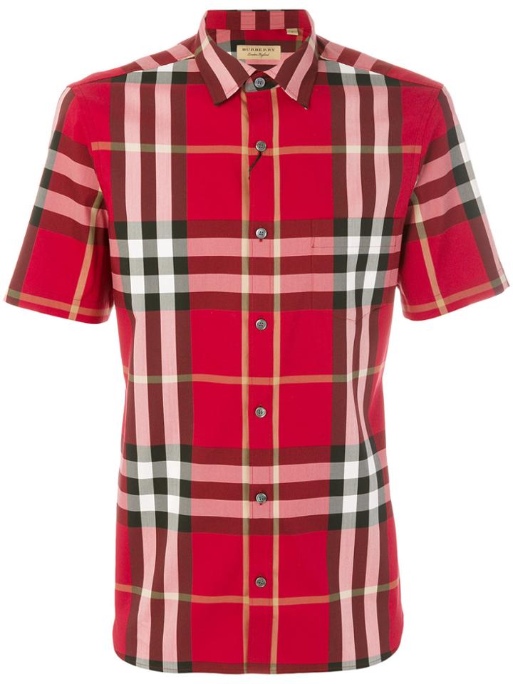 Burberry Check Shirt - Red