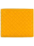Bottega Veneta Intrecciato Weave Bi-fold Wallet - Yellow & Orange