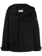 Saint Laurent Hooded Parka Jacket - Black