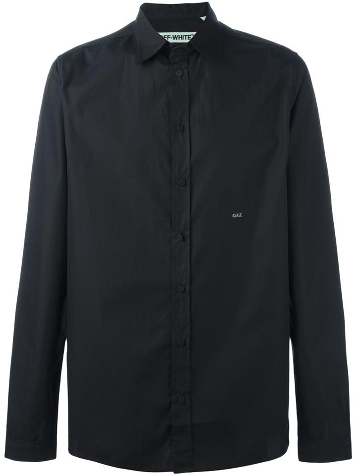 Off-white Plain Shirt, Men's, Size: Medium, Black, Cotton
