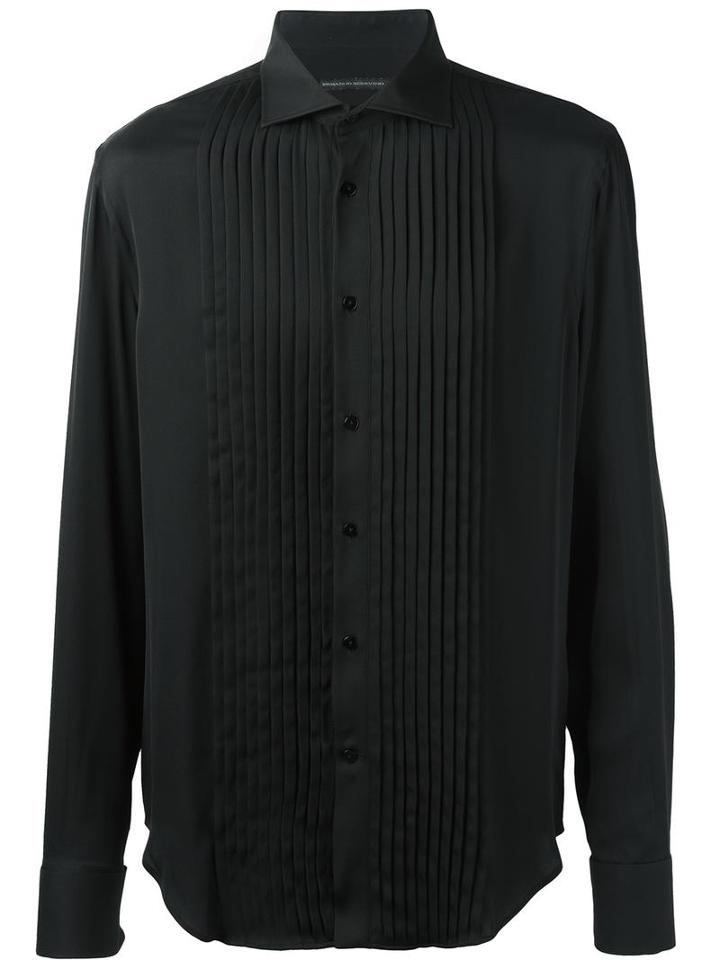 Ermanno Scervino Ribbed Detailing Shirt, Men's, Size: 50, Black, Cotton
