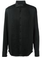 Ermanno Scervino Ribbed Detailing Shirt, Men's, Size: 50, Black, Cotton