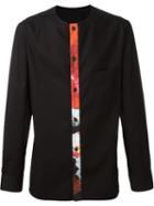 Yohji Yamamoto Contrast Placket Collarless Shirt