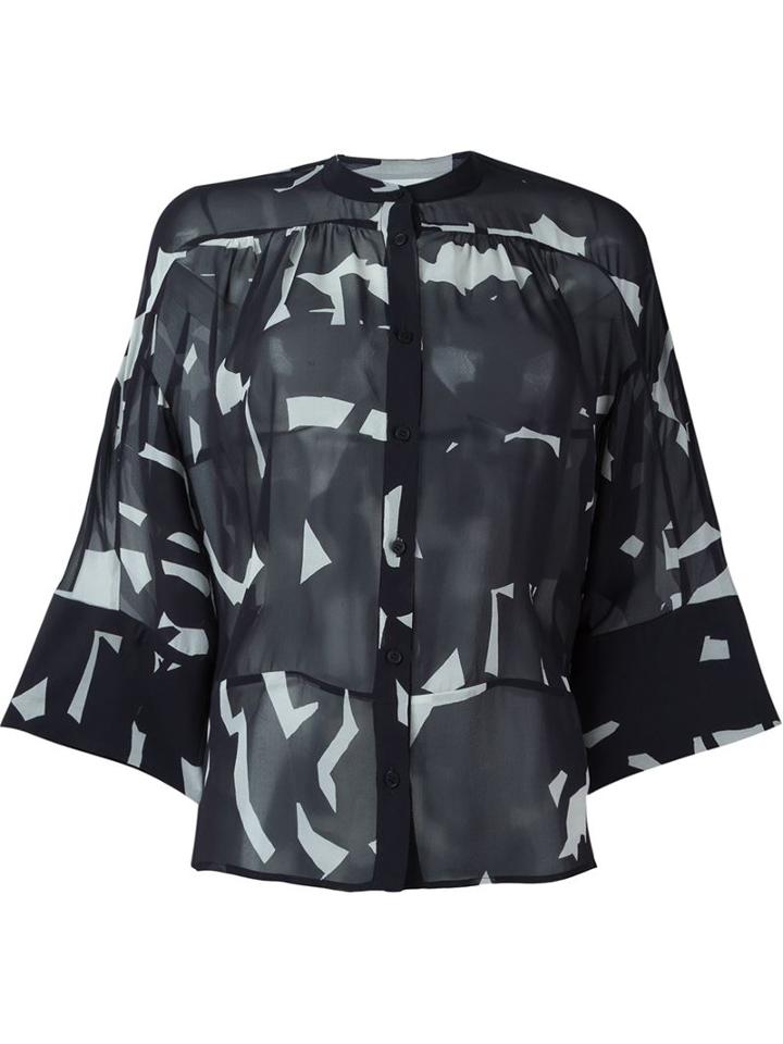 Christian Wijnants Topa Button Down Shirt, Women's, Size: 42, Black, Silk